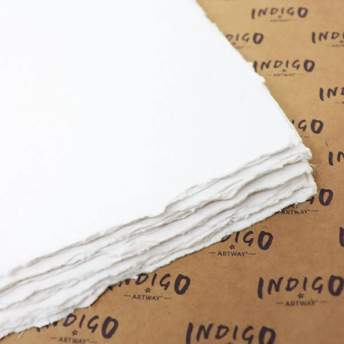 Artway Indigo – A3 Baumwollstoff-Papier – 100% Baumwolle/handgefertigt – 350 g/m² mittlere Textur – A3 (15 Blatt), natürliches weiß