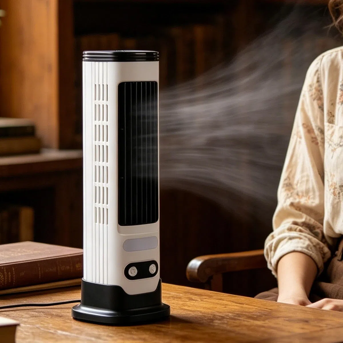 Genérico Turmventilator | 5 Lüftungsgeschwindigkeiten | USB-Turmventilator, wiederaufladbar, leise, mit verstellbarem Gitter für Schlafzimmer, für Camping, , Zuhause, Büro und Schlafzimmer