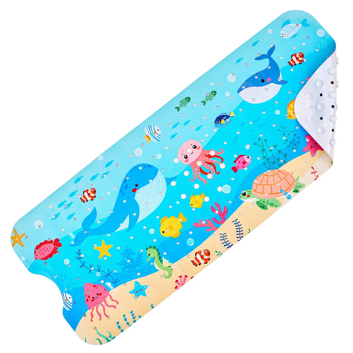 WELTRXE Badewannenmatten Rutschfest Kinder 100x40cm, BPA-frei PVC-Duschmatte mit Saugnäpfen, Antirutschmatte Badewanne, Maschinenwaschbar