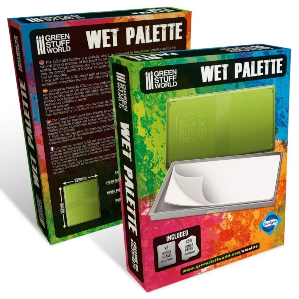 Green Stuff World Wet Palette - Wet Palette Antibakteriell zum Malen von Miniaturfiguren mit Acrylfarbe