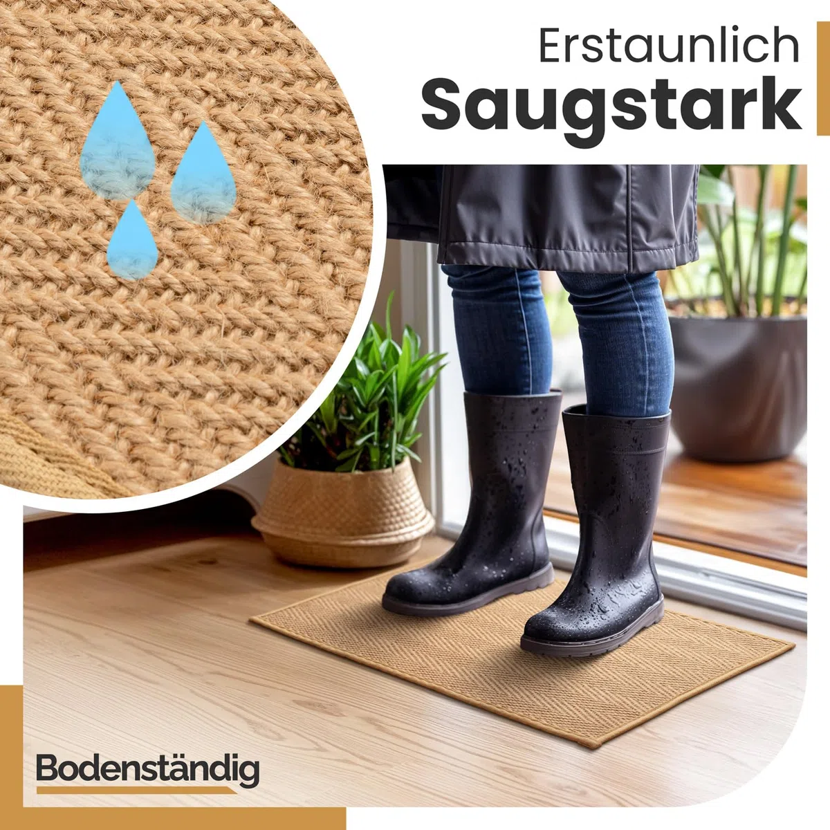 Bodenständig Premium Fußmatte - 100% Wetterfest - EIN echter Blickfänger. Fussmatte Aussenbereich wetterfest - Türmatte Fussmatte aussen & Fussabtreter aussen & Fußmatte Outdoor