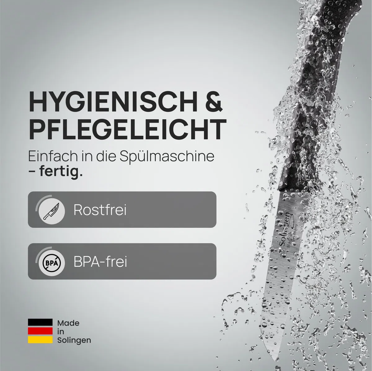 Schwertkrone® Schälmesser 4er Set [MADE IN SOLINGEN - GERMANY] - Gemüsemesser Obstmesser - Küchenmesser klein scharf - Schneidemesser Kartoffelschälmesser - Allzweckmesser rostfrei (4x 3 gerade)