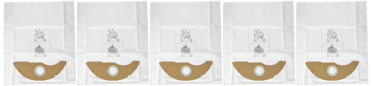 Kärcher Original Vliesfiltertüten, 5 Stk, für Kärcher Nass-Trockensauger NT 22/1, reißfest, weiß
