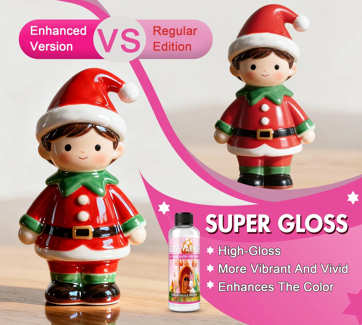 200ml Glasur für Ton Lufttrocknend - Hochglanz Acryl Klarlack, Wasserdicht & Kratzfest, für Selbsttrocknenden Ton & Polymerton, Versiegelung für Modelliermasse, Keramik, Holz & Acrylfarben Clay Glaze