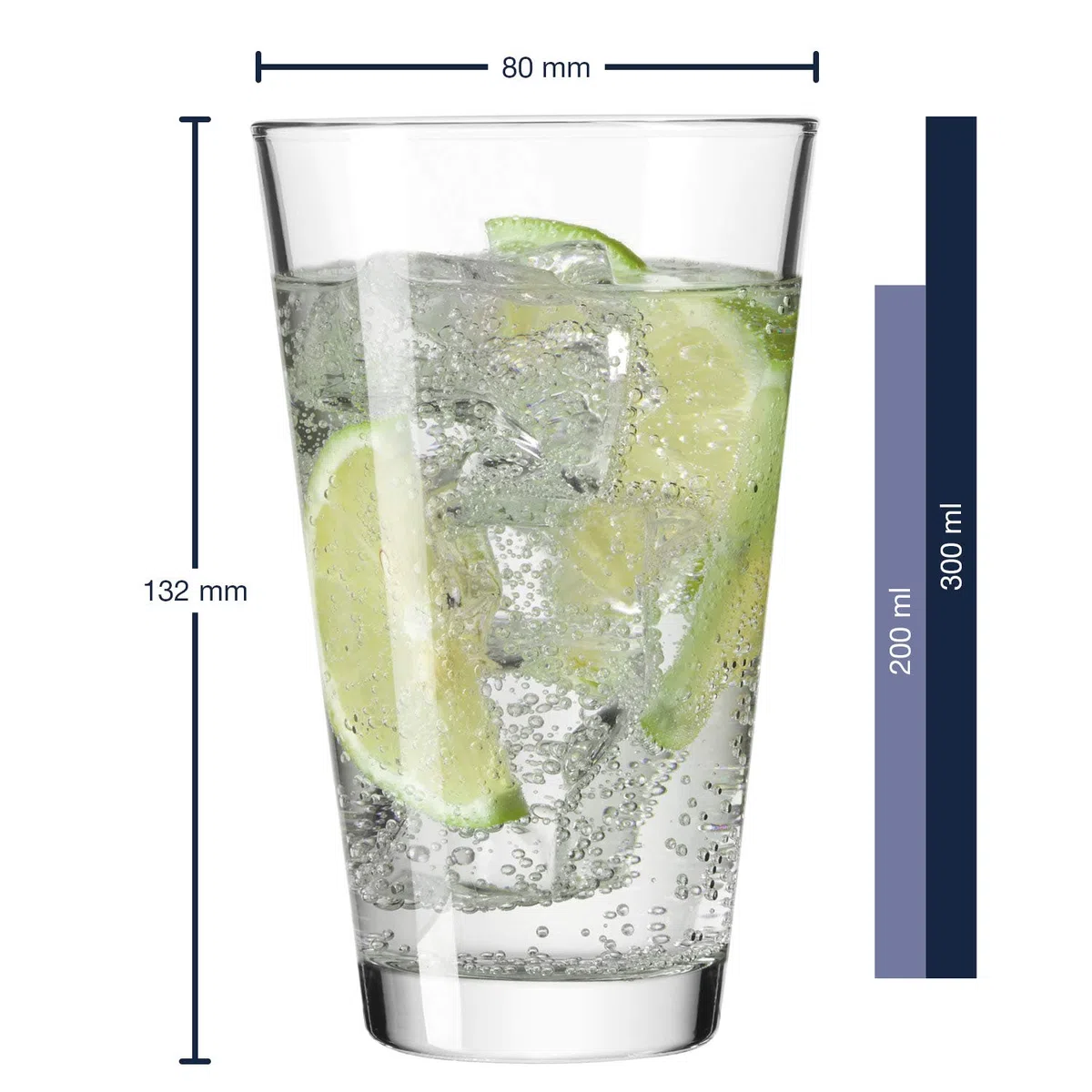 Leonardo Ciao Trink-Gläser, 6er Set, spülmaschinengeeignete Wasser-Becher aus Glas, Saft-Gläser, Getränke-Set, 300 ml, 012674
