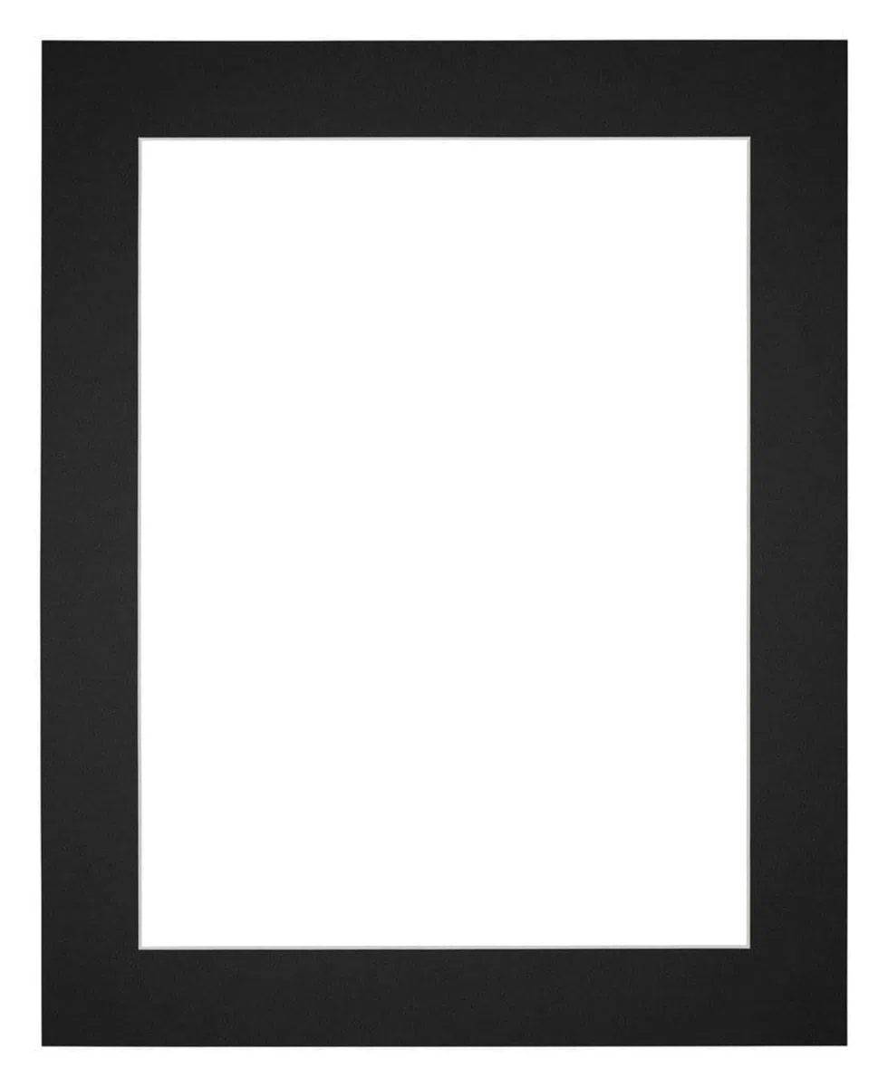 yd. Passepartout 40x55 cm für Fotogröße 30x45 - Schwarz - Museumkarton - Außenmaße 40x55 cm - Innengröße 30x45 cm