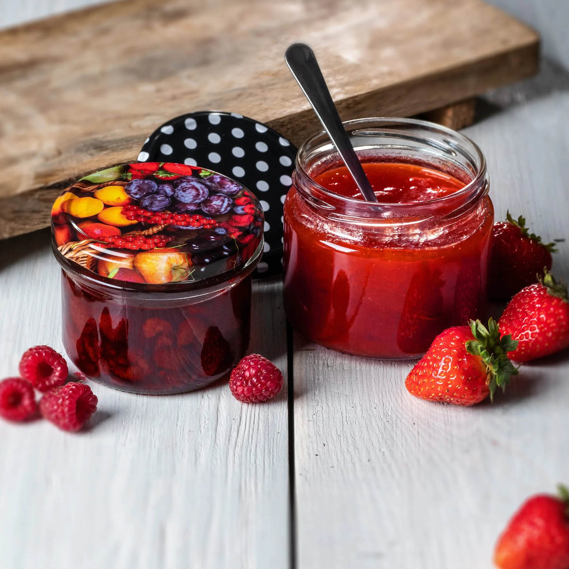 KADAX 10er Set Einmachgläser 235ml Ø82mm Blumenmuster – für Marmelade, Honig, Konfitüre, Aufstriche | mit Schraubdeckel, luftdicht & spülmaschinenfest | Geschenkgläser zum Einkochen