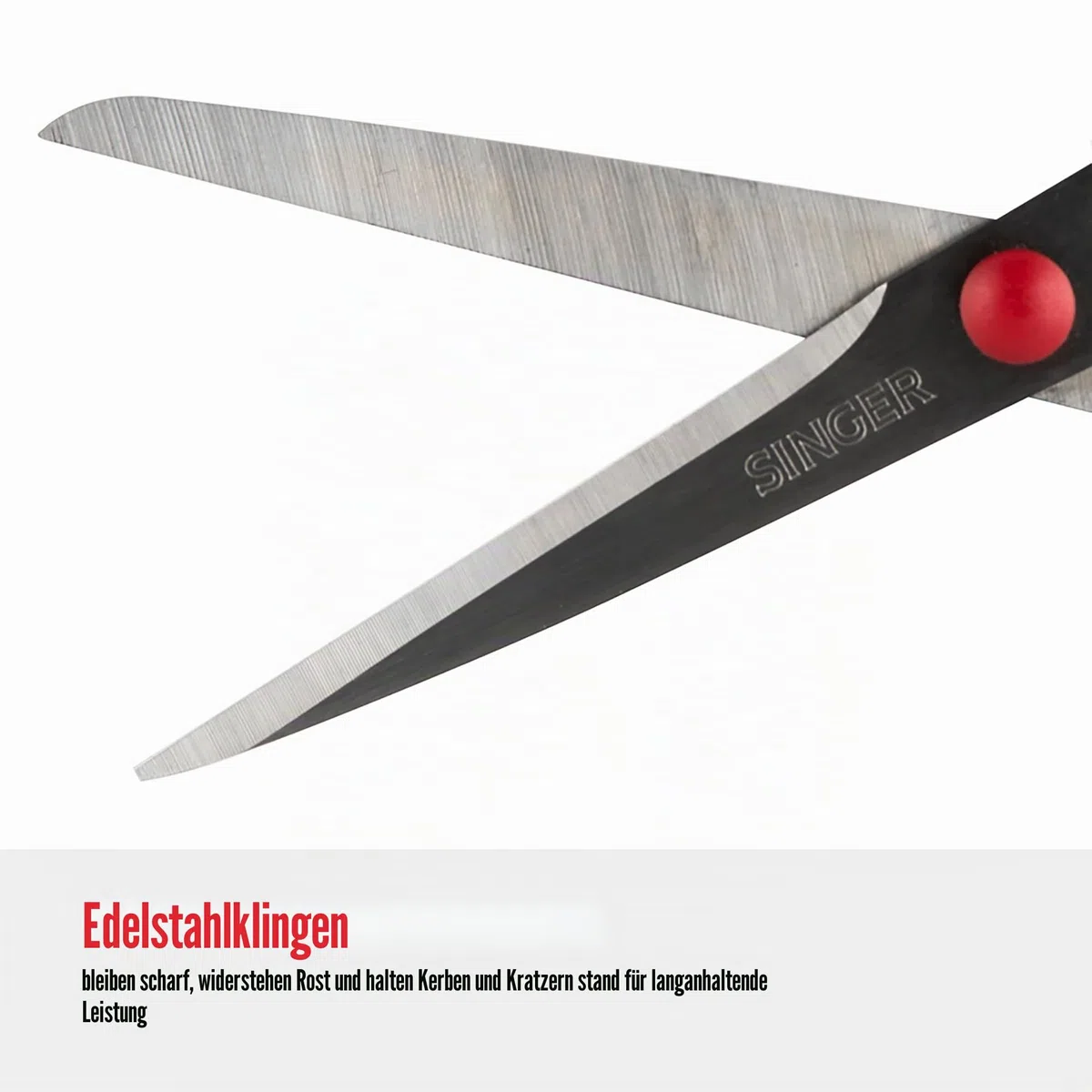 SINGER Stoffschere mit Komfortgriff, 1 Stück, Rot und Weiß