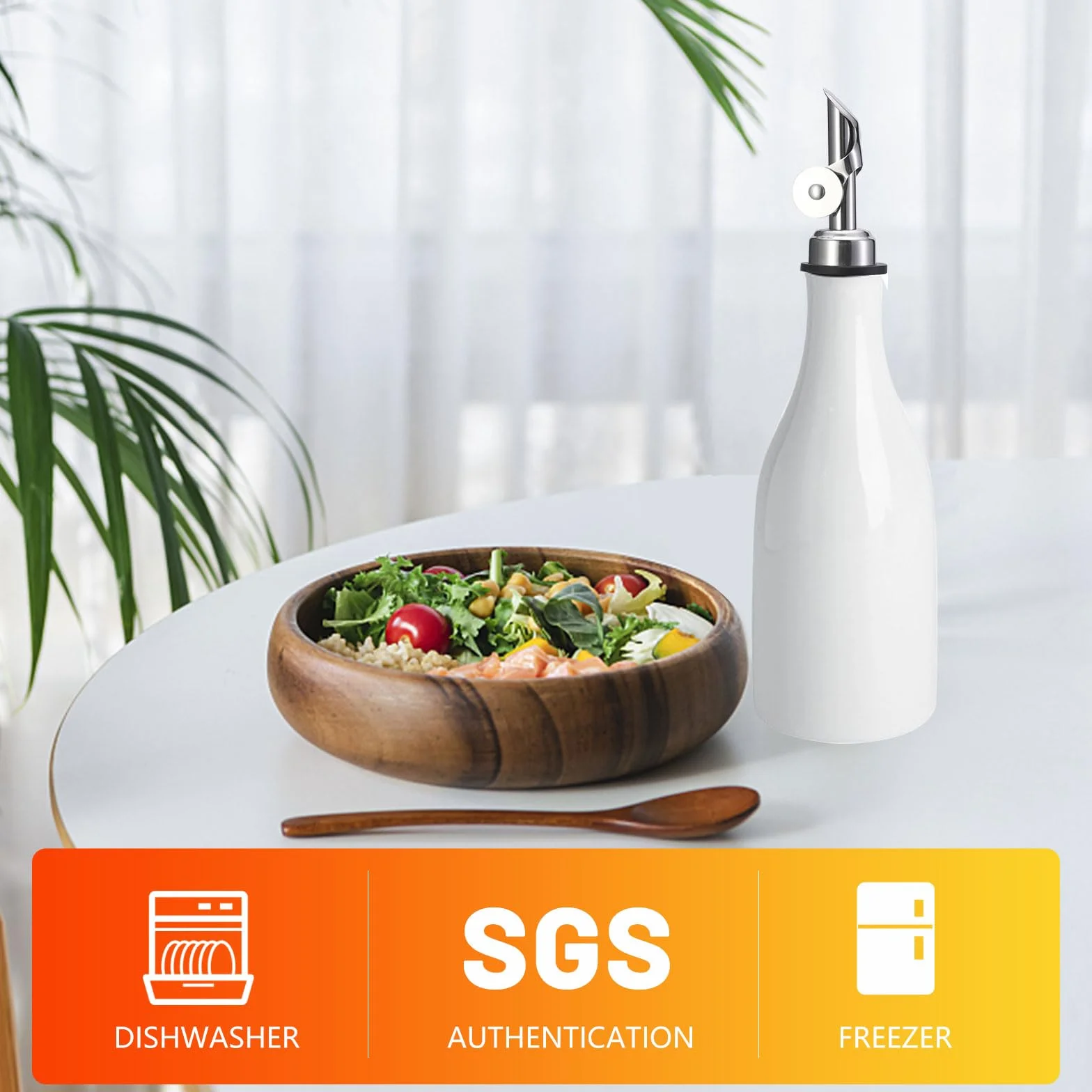 300ML Keramik-Olivenöl-Spenderflasche, Olivenöl-Flaschenspender Öl und Essig Flasche Drizzler Set mit Etikett Aufkleber Trichter Ausgießer für die Lagerung von Öl, Essig (Weiß)