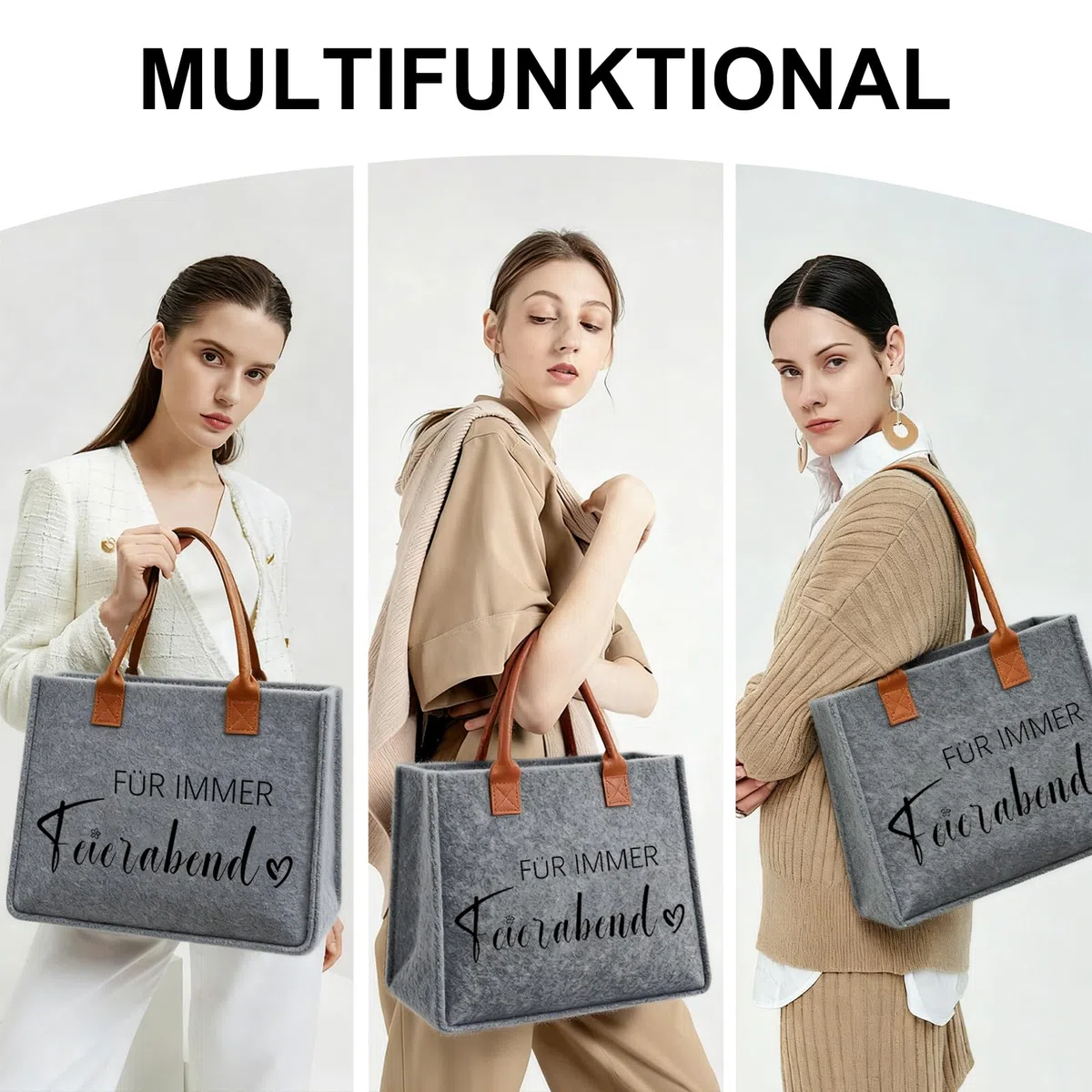 Ruhestand Geschenk Frau Mann Rentner Filztasche Renteneintritt Geschenk Tasche aus Filz, Rentnerin Filz Shopper Bag Tote Bag als Abschiedsgeschenke, Geschenke für Rentner zum Abschied Ruhestand