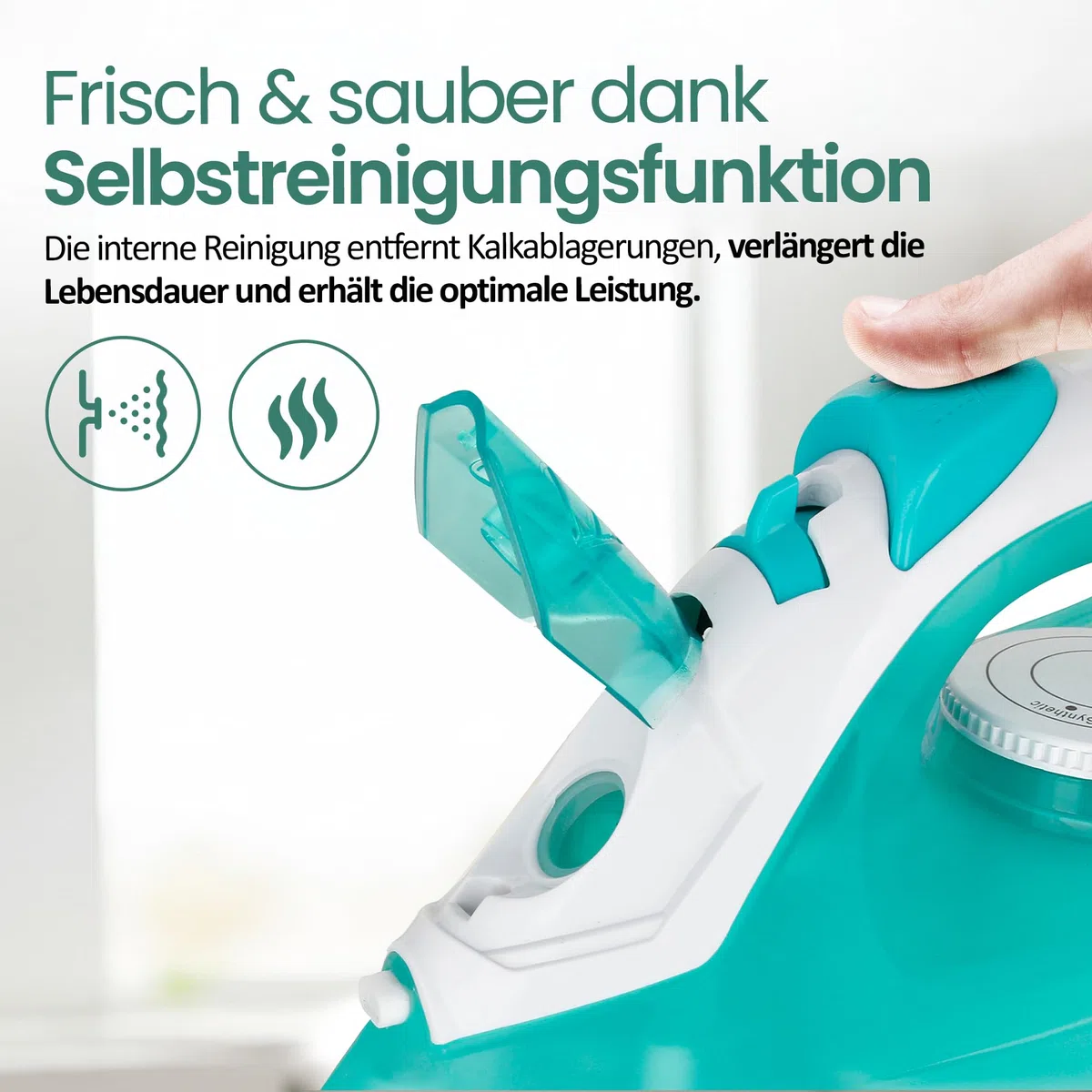 Emerio Bügeleisen Dampfbügeleisen, 2000 Watt, besonders gleitfähige Keramik-Bügelsohle, Selbstreinigung, Sprühwasserfunktion, Tropfstopp, Vertical Dampf, großzügiger 200ml Wassertank, SI-110298.4