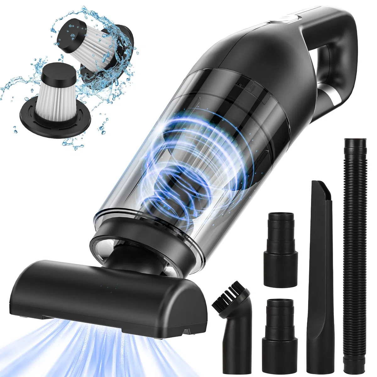 Czemo Handstaubsauger Akku 9000Pa Autostaubsauger Stark Staubsauger Kabellos Tragbarer Handsauger USB Auto Staubsauger Ohne Kabel für Auto Zuhause Tierhaare