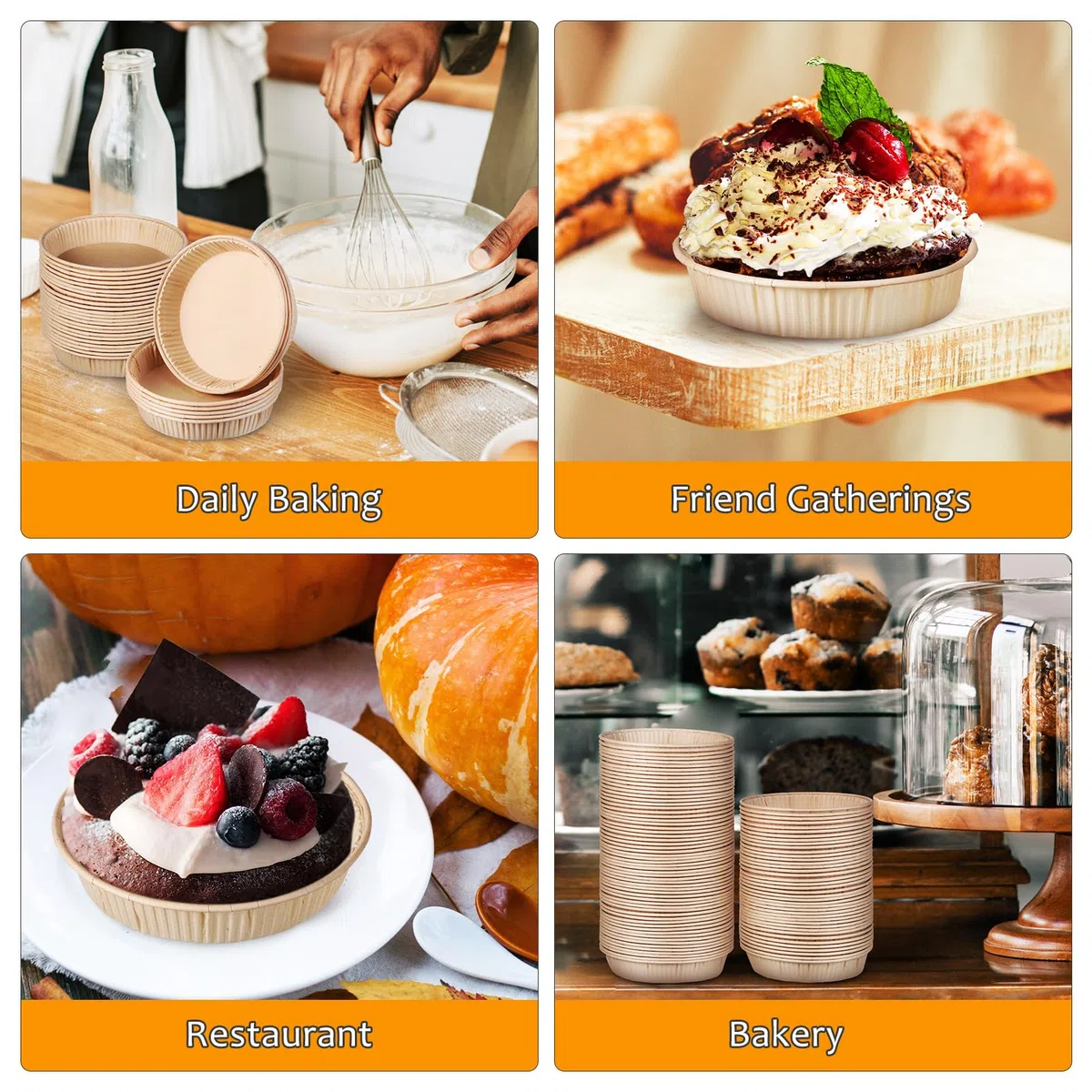 Cabilock 100 Stück Mini Tarteformen Aus Papier Runde Backformen Für Törtchen Quiche Mousse Kuchen Ofen Und Mikrowellengeeignet Für Desserts Und Kleine Portionen