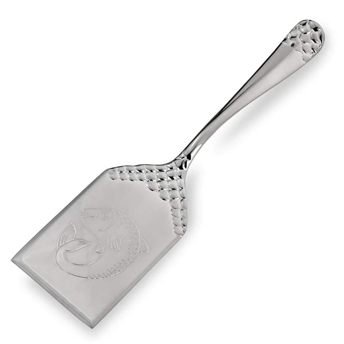 Fischheber versilbert 26 cm - Servierbesteck für Fischgerichte, poliert & anlaufgeschützt, mit Fisch-Motiv, stilvolles Besteck für Feinschmecker, Geschenk für Dinner & Tafelkultur