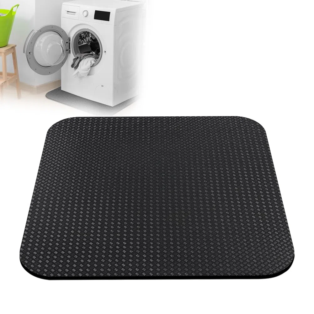 Beidseitig rutschfest Antivibrationsmatte Waschmaschine, 60 x 60 cm Waschmaschinenunterlage, Leichtgewichtig Wasserdicht Bodenschutzmatte, rutschfeste Gummimatte für Kühlschrank und Trockner