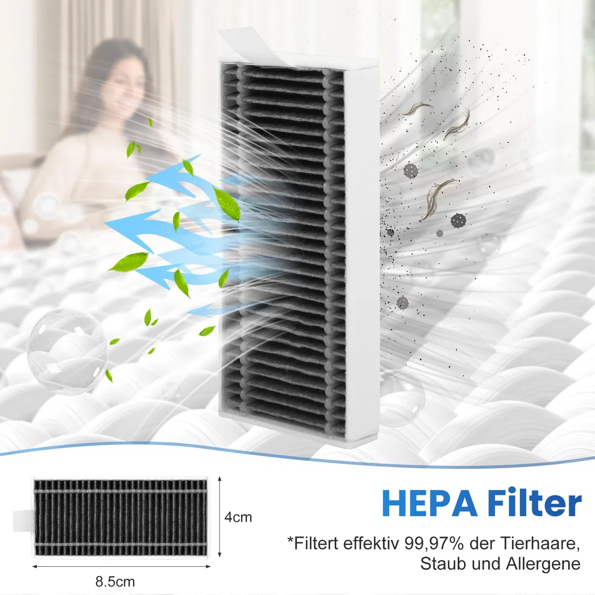 21 Stück Zubehör für Ecovacs Deebot X9 PRO Omni / X11 PRO Omni / T80s Omni Saugroboter, Ersatzteile mit 1 Hauptbürste, 6 Staubbeutel, 2 Wischwalze, 4 Filter, 6 Seitenbürsten, 1 Reinigungsbürste