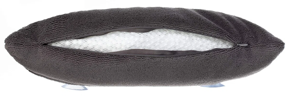 Brandsseller Badewannenkissen 40x20 cm – Wellness Nackenkissen mit Saugnäpfen für die Badewanne, weich gepolstert, waschbar mit Reißverschluss – Anthrazit