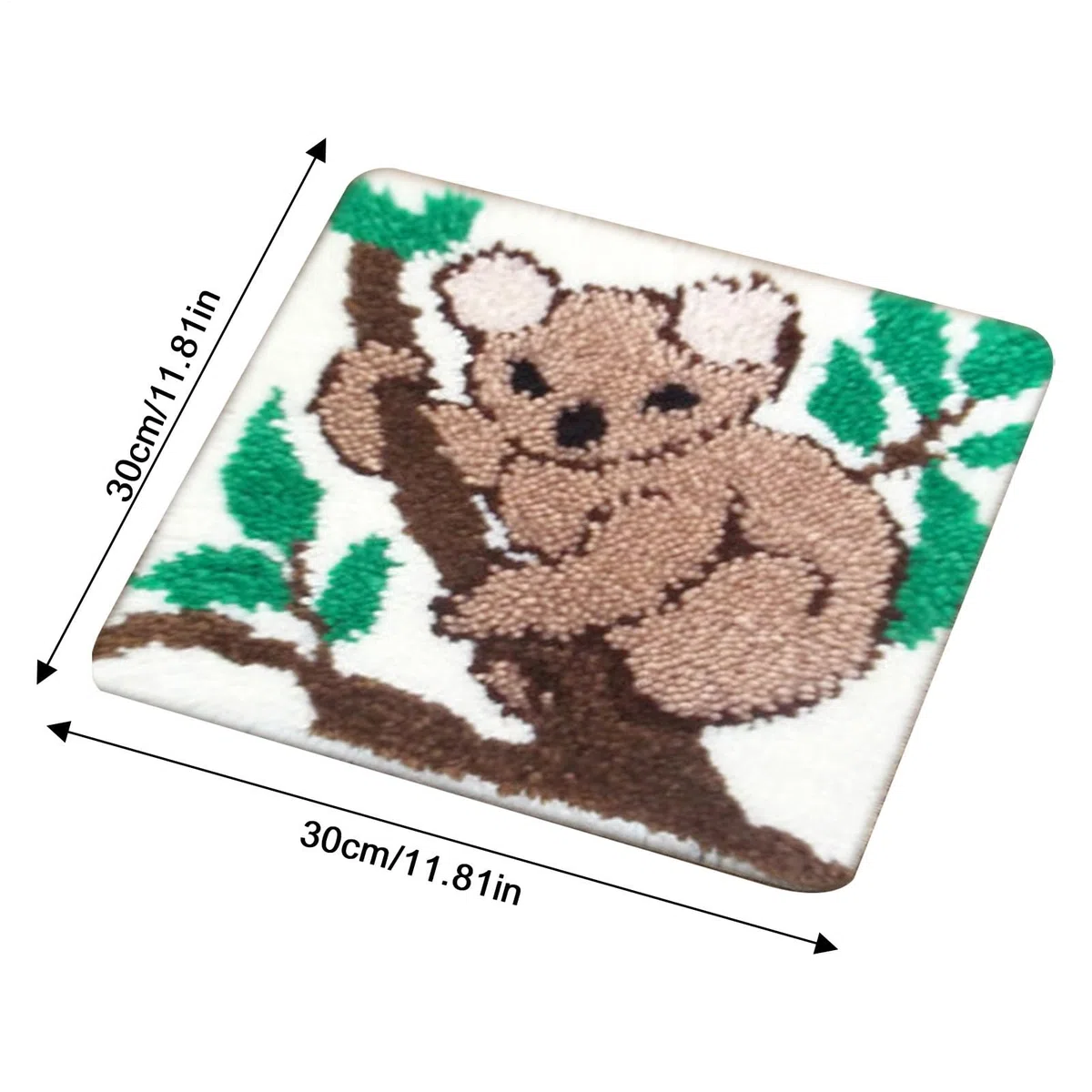 Knüpfhaken-Teppiche für Kinder – 30 x 30 cm DIY Teppich-Häkelgarn-Set, Garnteppich-Hakensets, Bastelset, Nadel – Mehrzweck-Bastelprojekt für Erwachsene, Kinder, Damen und Herren