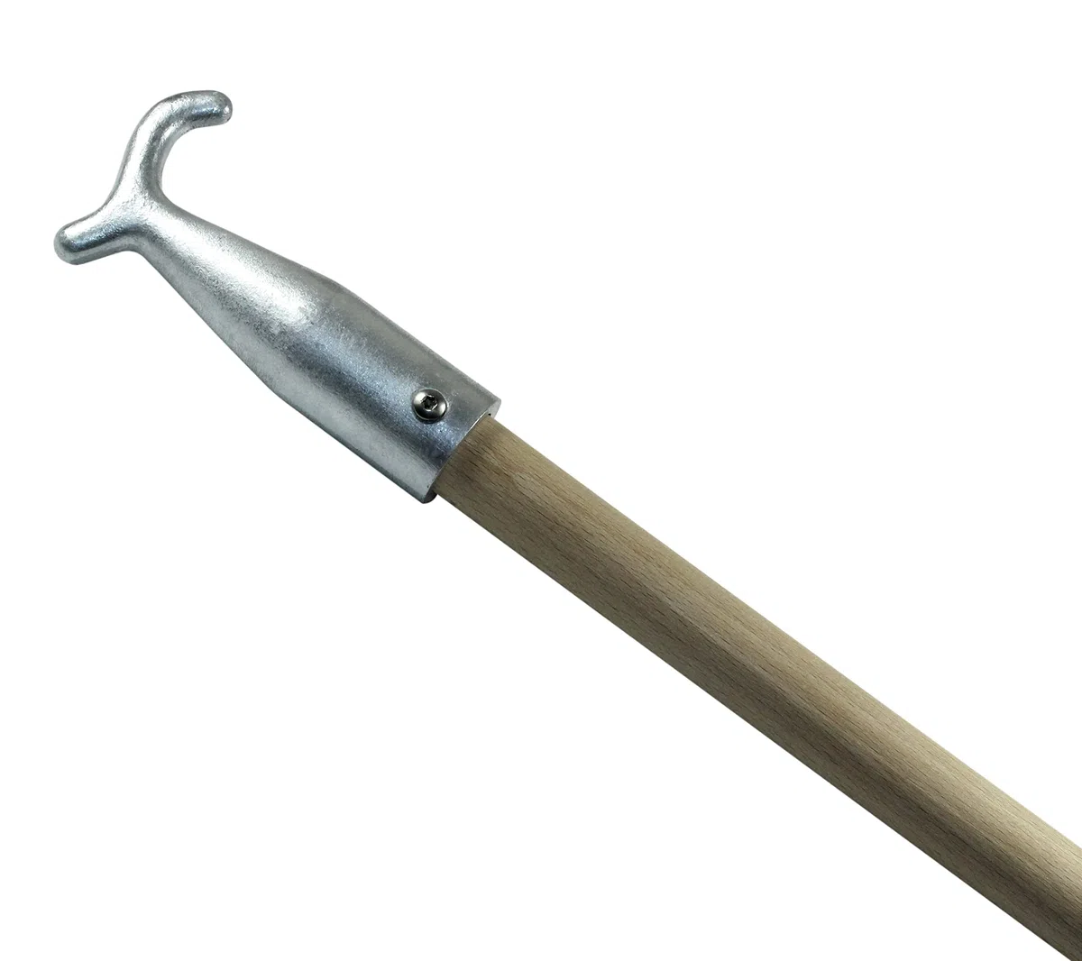 SN-TEC Stockhaken/Ziehhaken mit Buchenstab 1 Meter für Bodentreppen und Oberlichter, Aluminium, unlackiert Silber (Stockhaken unlackiert Silber incl. Stiel)
