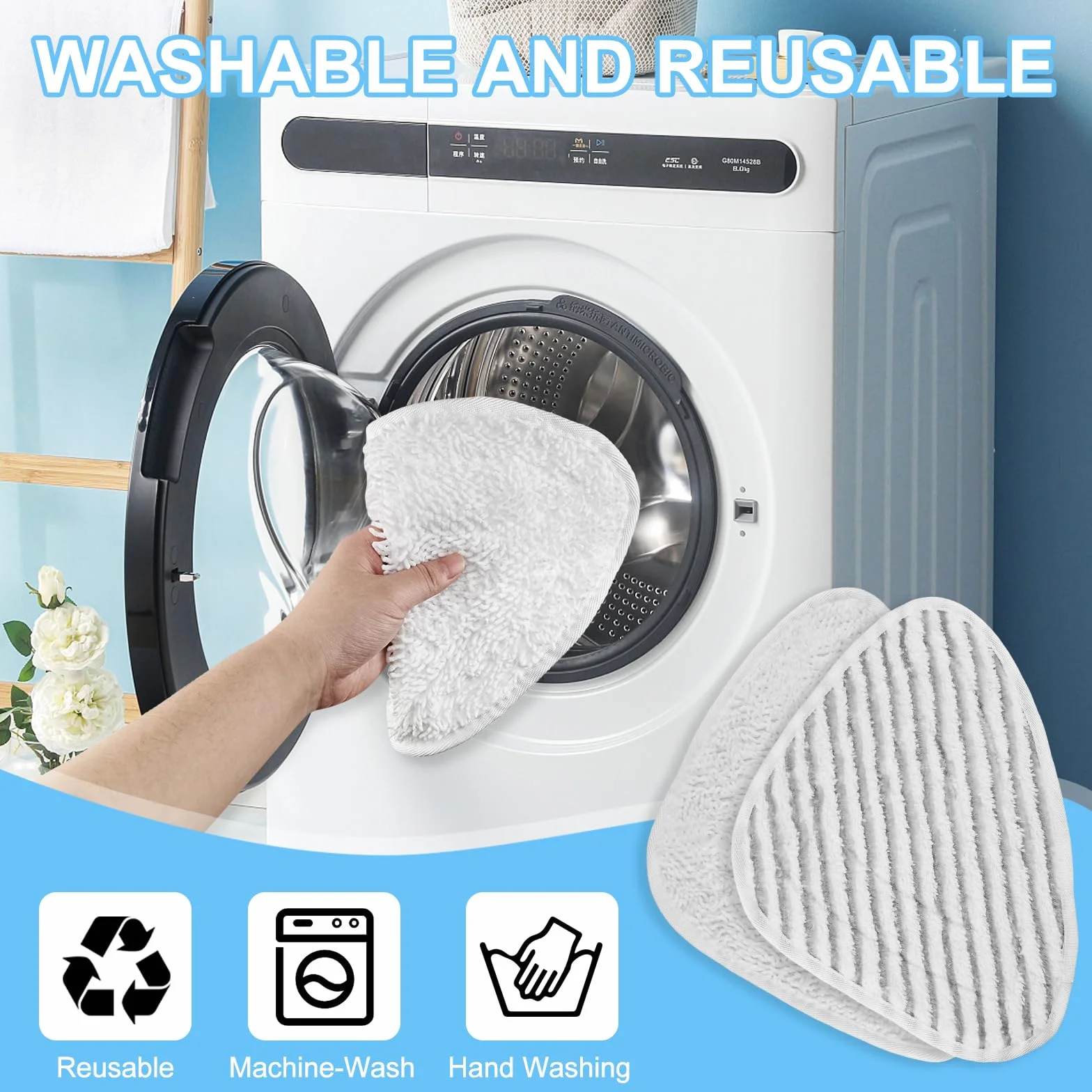 10 Pack für Vileda Dampfreiniger Steam Ersatzbezüge Mikrofasern Set, für Vileda Steam Plus Bodenwischer Dampfreiniger Wiederverwendbar, für Alle Flecken Entfernen Boden