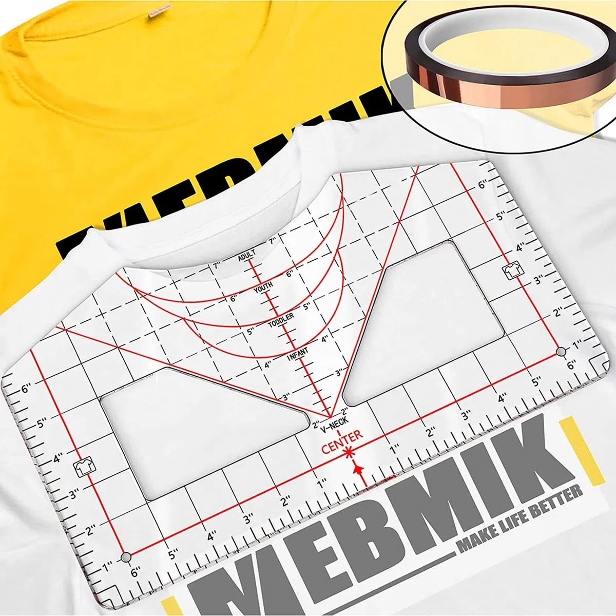 T-Shirt Lineal Guide for Alignment T-Shirt Ruler Alignment Tool Placement T-Shirt Guide Ruler Tool for Heat Press T-Shirt Ruler Guide All Sizes for Heat Press
