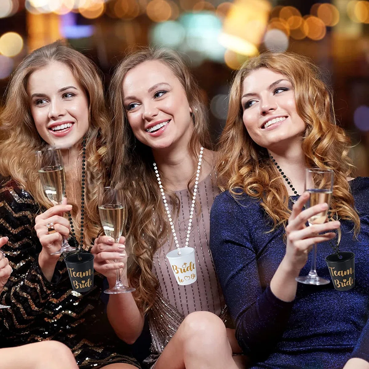 JUSTOTRY 12 Stück Bride to Be Becher Tasse für Bachelorette Party- Weiß Braut und Schwarz Team Bride für Junggesellenabschied Frauen, JGA Frauen Dekoration