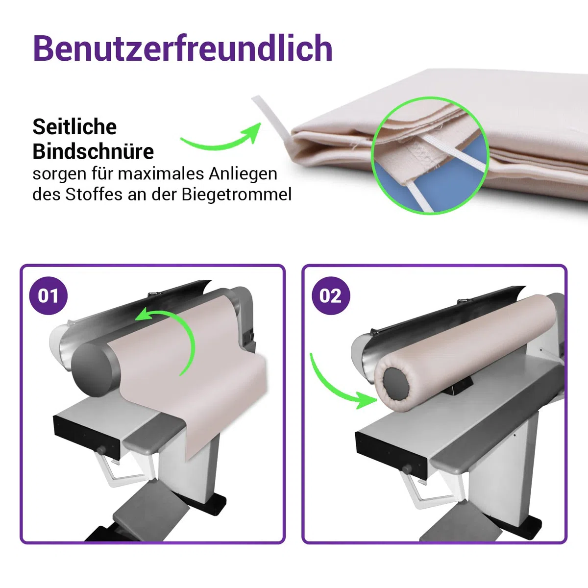 Walzenbezug für Mangel Bügelmaschine, Mangelbezug 85cm für Automatische Bügelmaschine Walzenbezug, Bezug Mangel für Bügel Walze