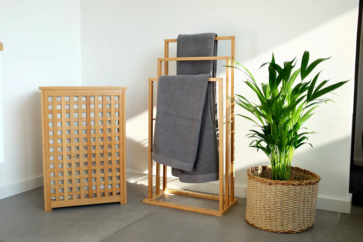 Zeller 13438 Wäschetruhe 40 x 40 x 58 cm, Bamboo