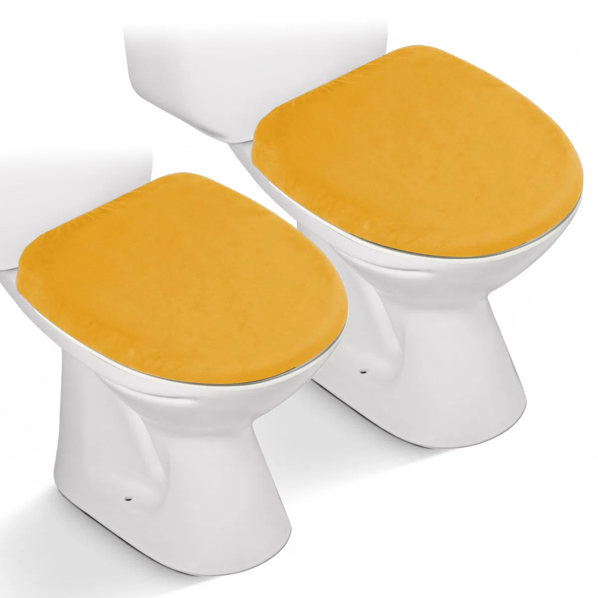2-teiliges WC-Deckel-Set, Stretch-Samt WC-Sitzbezug fürs Badezimmer, ultraweicher WC-Deckel Luxus-Samt maschinenwaschbar, passend für die meisten runden, länglichen und rechteckigen Deckel