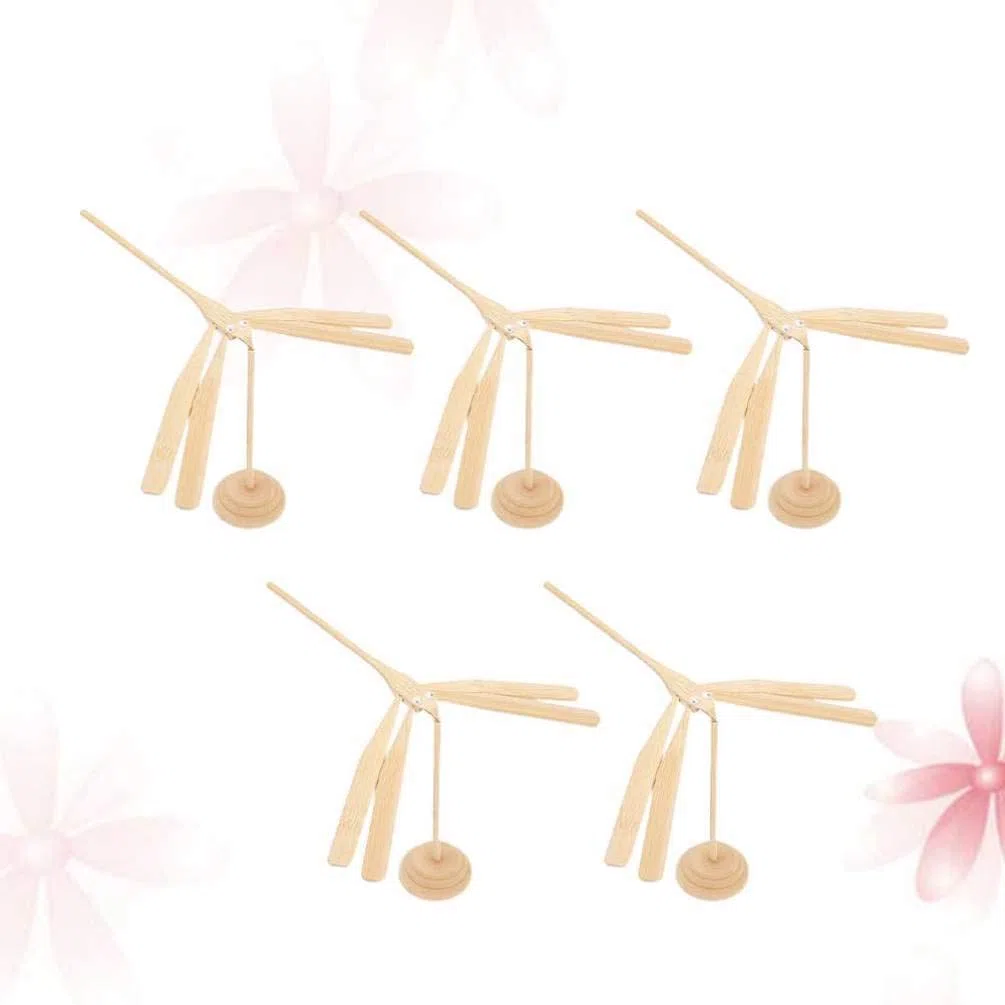 Artibetter 5st Mini Libellen Bambus Libelle Spielzeug Bambus-Libelle Libelle Kunsthandwerk Bambus Fliegendes Spielzeug Handarbeit Libelle DIY Bambus Spielzeug Balance Füllstoff Kind Hölzern