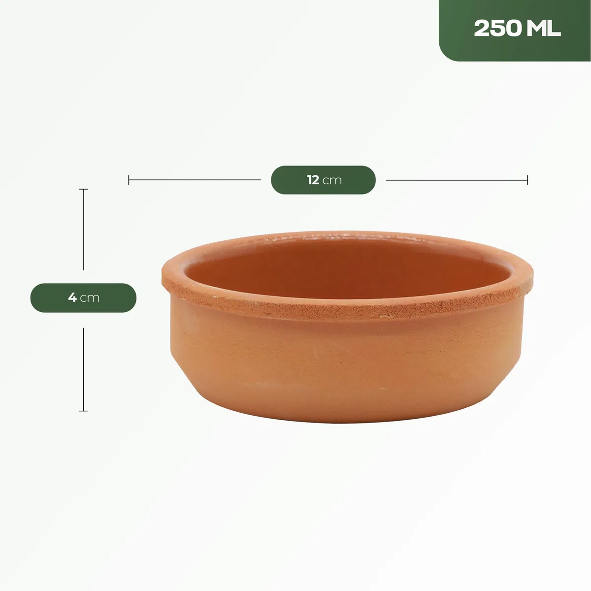 NORDIC SCHILLER Tonschüsseln, 250ml, 6er-Set, Handgefertigtes Terrakotta-Kochgeschirr, Braune Glasierte Tonschale für Ofengerichte Sütlaç und Güveç, Ideal für Servieren und Kochen