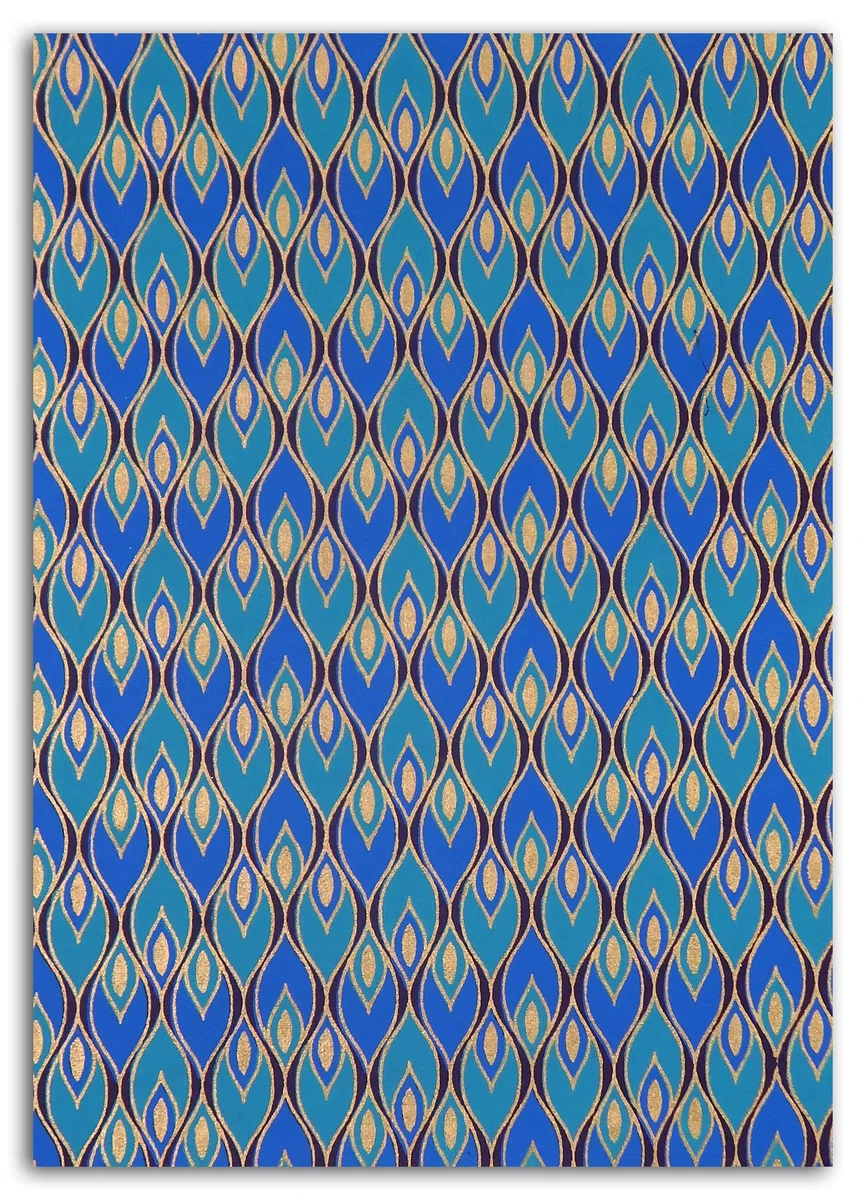 Draeger Paris 1886 Bombay Gold Set mit 6 Blättern, Recyclingpapier, blau-violett, 21 x 28 cm