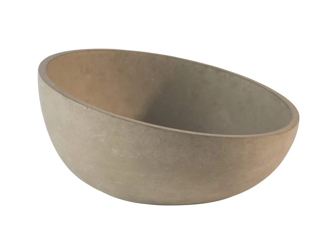 APS Schale „Element“ – Hochwertige Schale aus Beton mit möbelschonender Unterseite – Stapelbar und mit der Abmessung Ø: 22 x H: 6 cm / 10,5 cm für 1,1 Liter, rund und abgeschrägt