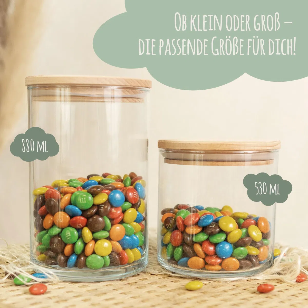 GRAVURZEILE Vorratsglas mit bedrucktem Holzdeckel - Danke für die Kunterbunte Zeit V1 - Personalisiert mit Name - Keksdose Bonbonglas mit Deckel - Vorratsdose - Geschenk als Dankeschön - 880 ml