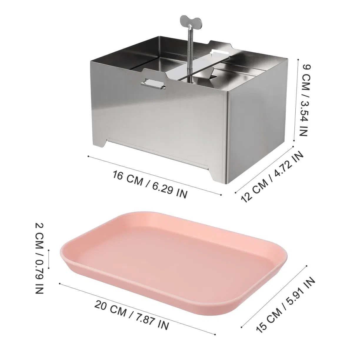 STOBAZA Tofupresse aus Edelstahl, 16 x 12 x 9 cm Pressform für hausgemachten Tofu, Paneer und Frischkäse, wiederverwendbare Küchenform