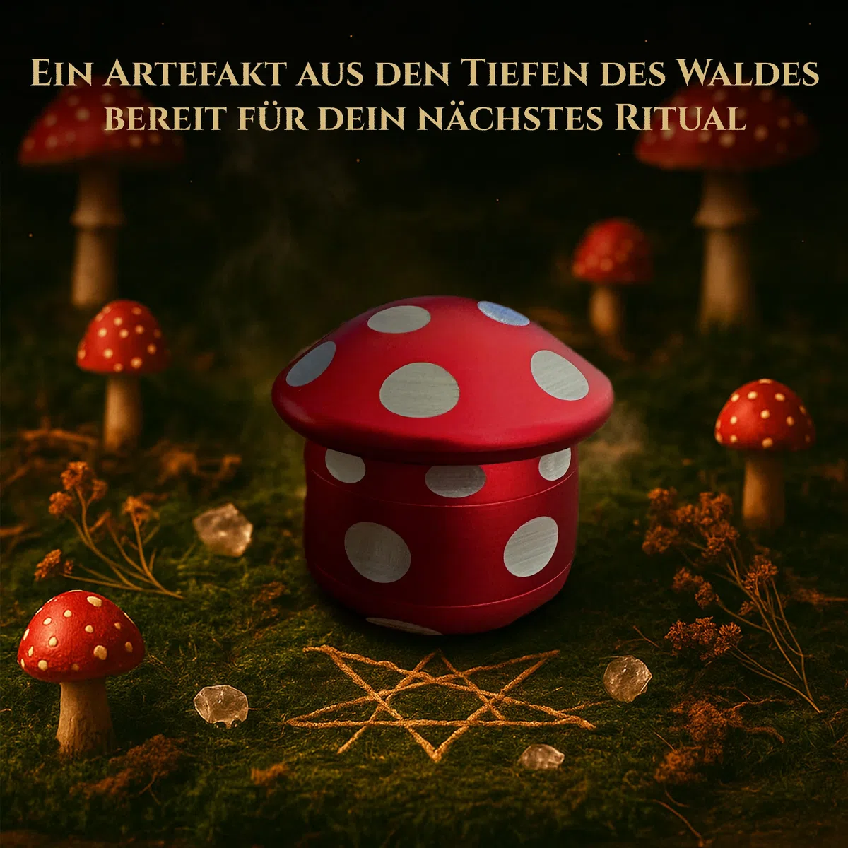 Viberium Metall Grinder Groß 45 mm - Crusher, Kräutermühle, Kräuter Zubehör Geschenk, Grind, Herb Grinder 4 teilig, Cruncher Mühle Aluminium, Grinders Accessories, Grindr Gifts Set Rot