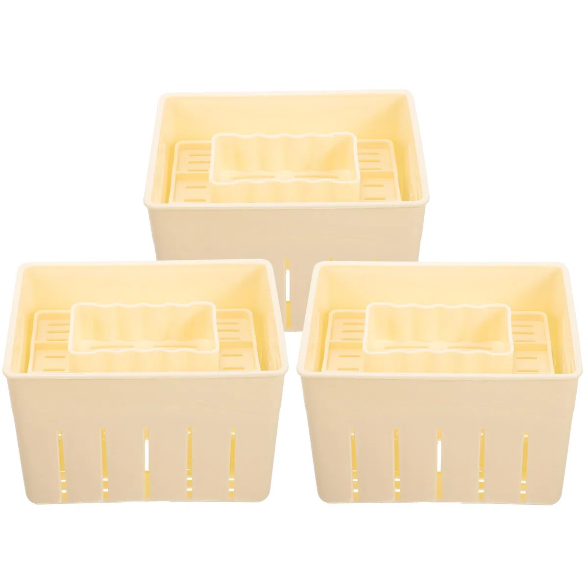 Cabilock 3Er Set Tofu Pressform Mit Deckel Kunststoff Tofu-Hersteller Käsepresse Für Hausgemachte Herstellung Küchenzubehör