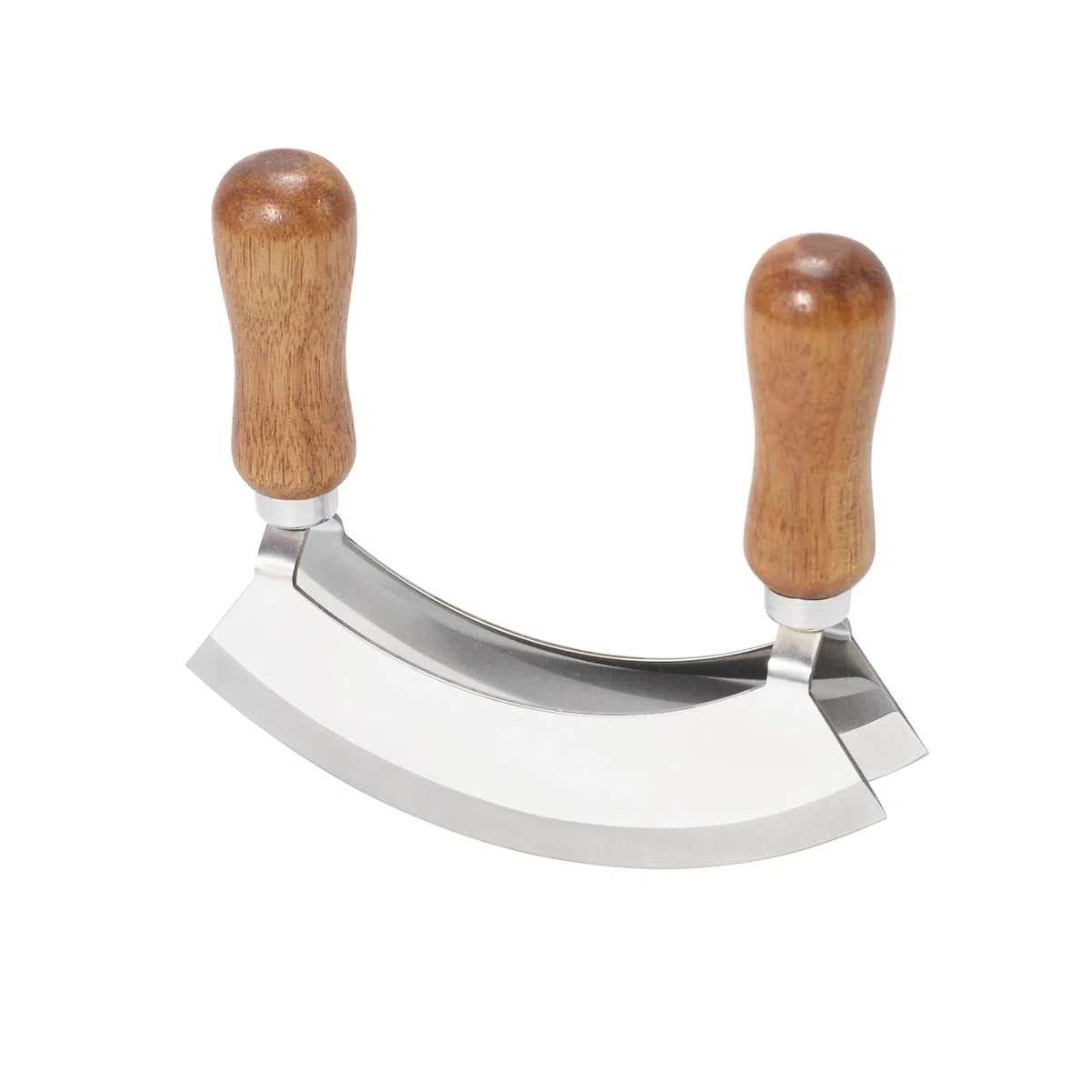 Kräuterbrett aus Akazienholz mit Doppelklinge Wiegemesser Edelstahl