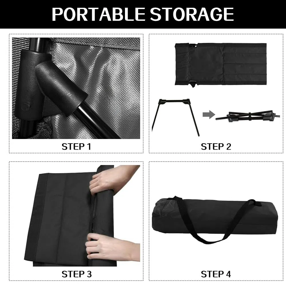 Strandmatte mit Rückenlehne, Bodenstuhl Gefaltetes Sitzkissen mit Tasche, Strandliege Klappbar Leicht Verstellbare, Tragbar Strandmatte Klappbar für Garten Camping Picknick Strand (Schwarz)