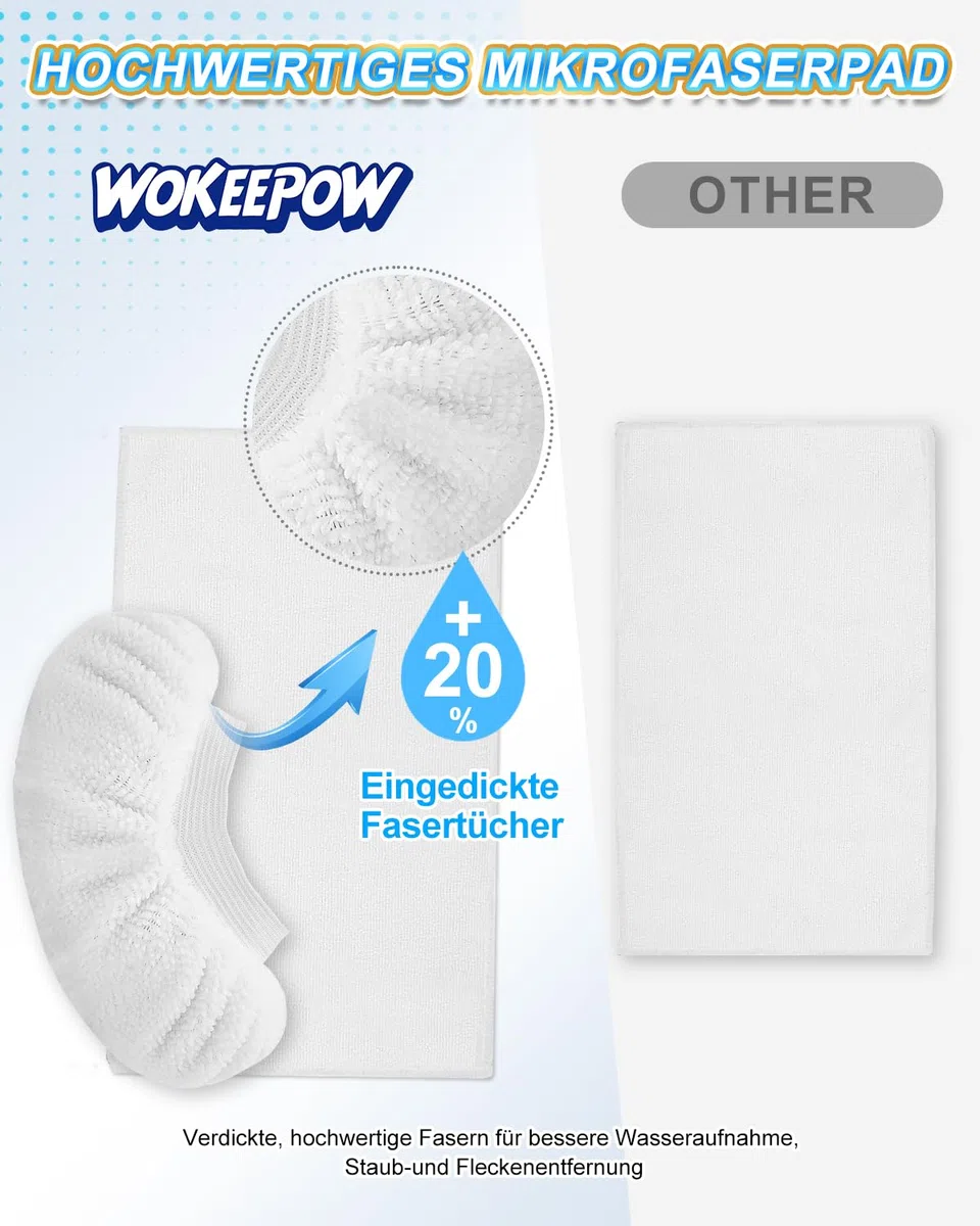 4+4 Stück Universal Dampfreiniger Mikrofaser Ersatztücher für Handdampfreiniger, Tücher für Dampfreiniger Ersatzbezüge Zubehör Microfiber Cloth (Groß + Klein)