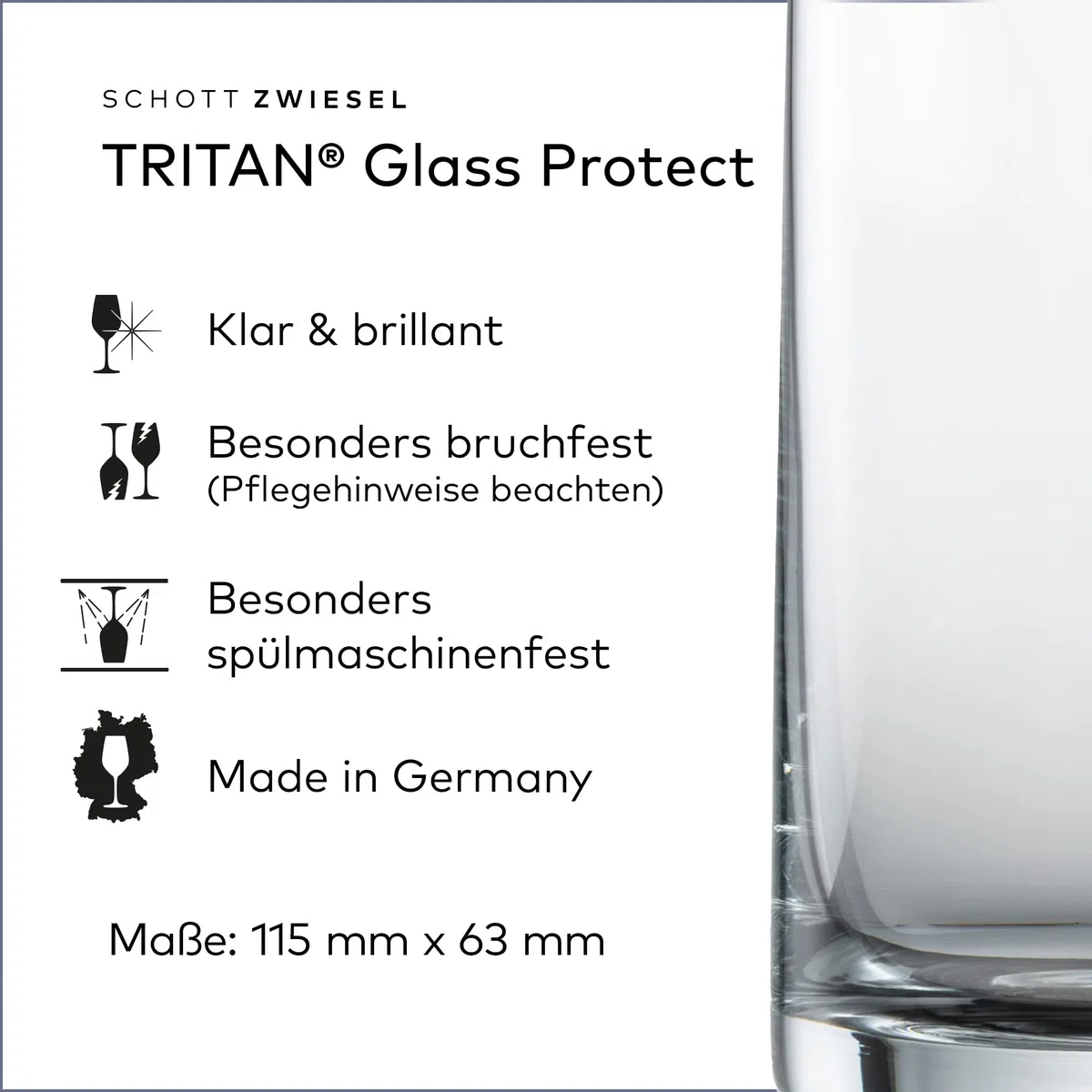 SCHOTT ZWIESEL Allround Becher Simple (6er-Set), geradliniges Trinkglas für Wasser oder Saft, spülmaschinenfeste Tritan-Kristallgläser, Made in Germany (Art.-Nr. 123661)