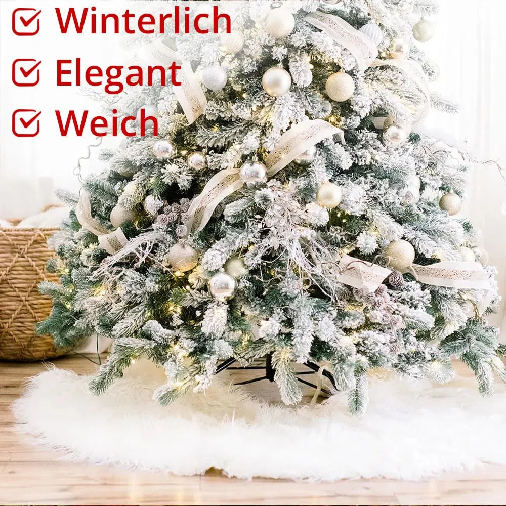 Weihnachtsbaum Decke Weiss, Weihnachtsbaumdecke Weihnachtsbaum Röck Runde - Ø 90 cm