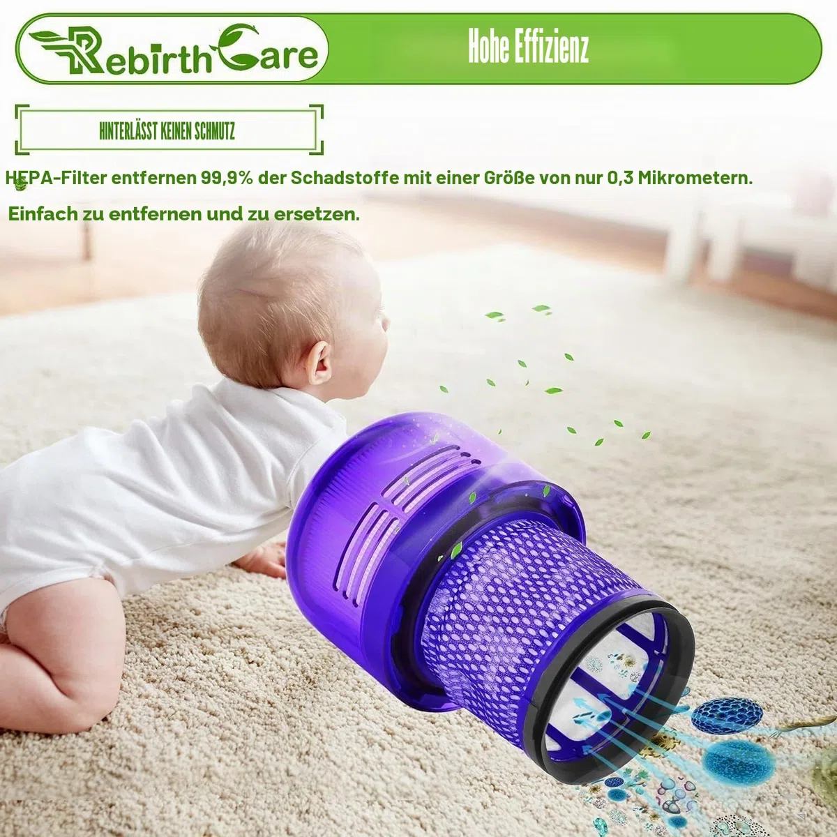 Rebirthcare 3 stück filter für dyson v11 sv17 sv14 sv22 absolute extra pro animal torque drive total clean staubsauger, ersatzfilter ersatzteil ersetzen sie no.Dy-970013-02 & 97001302