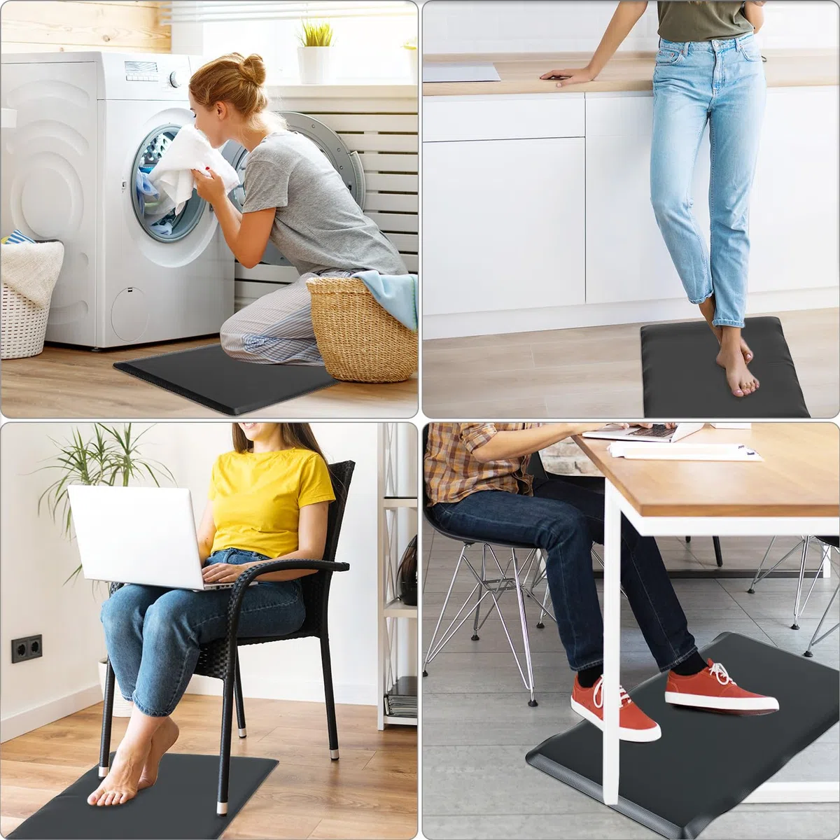 QWORK® Anti-Ermüdungsmatte,44cmx71cm stehmatte, 12mm rutschfeste komfortpolsterung, für Küche Badezimmer