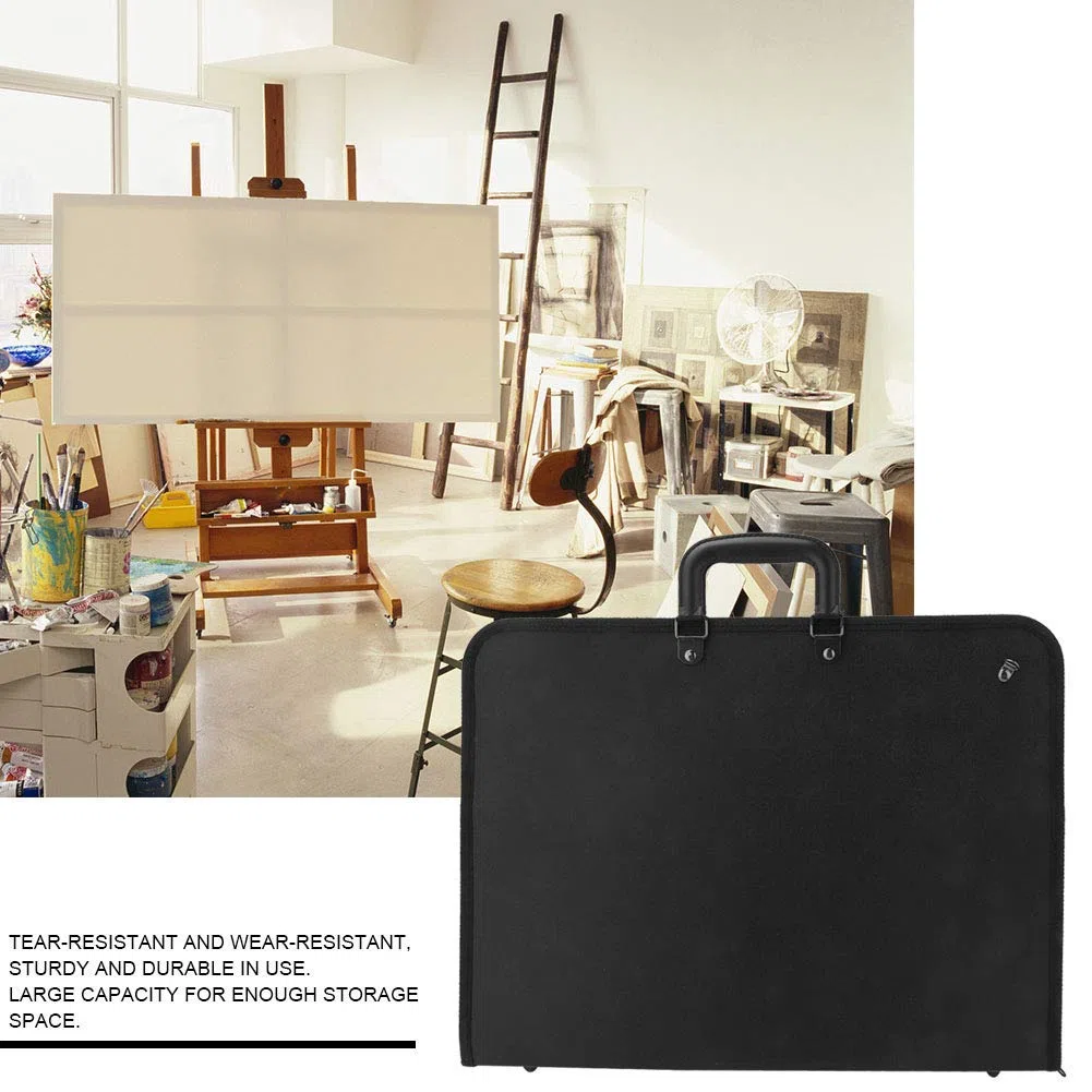 Tbest PVC Langable Malting Board-Tasche für A3 Zeichnung Skizzenbrettlagerung, Reißfeste Dokument Carry Case für Künstler, Schwarz