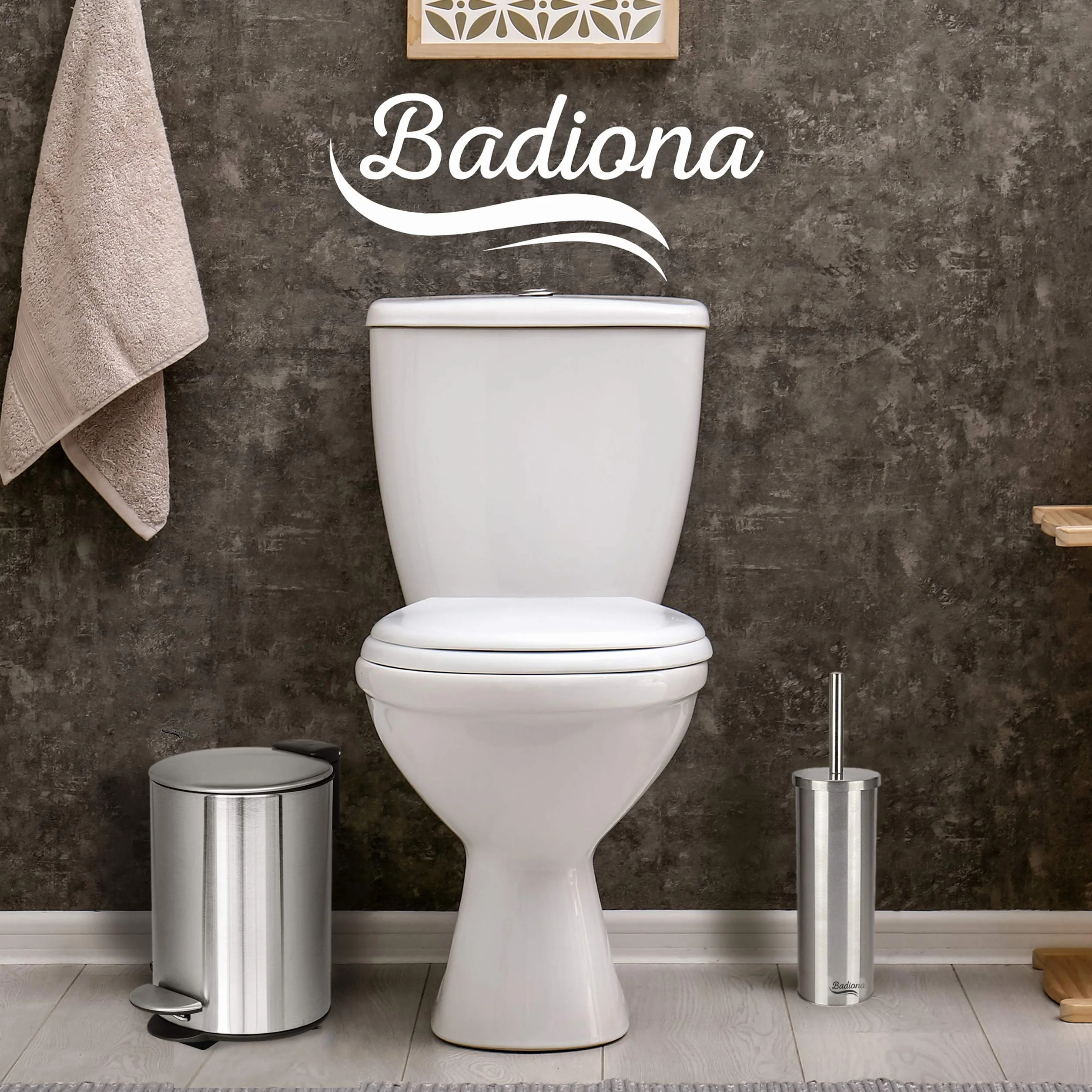 Kosmetikeimer Bad 3l Edelstahl Absenkautomatik | Bad Mülleimer Badezimmer | Abfalleimer Bad Silber Kosmetikmülleimer | Badmülleimer Chrom | Kosmetikeimer Metall klein | 3 Liter Badmüllereimer