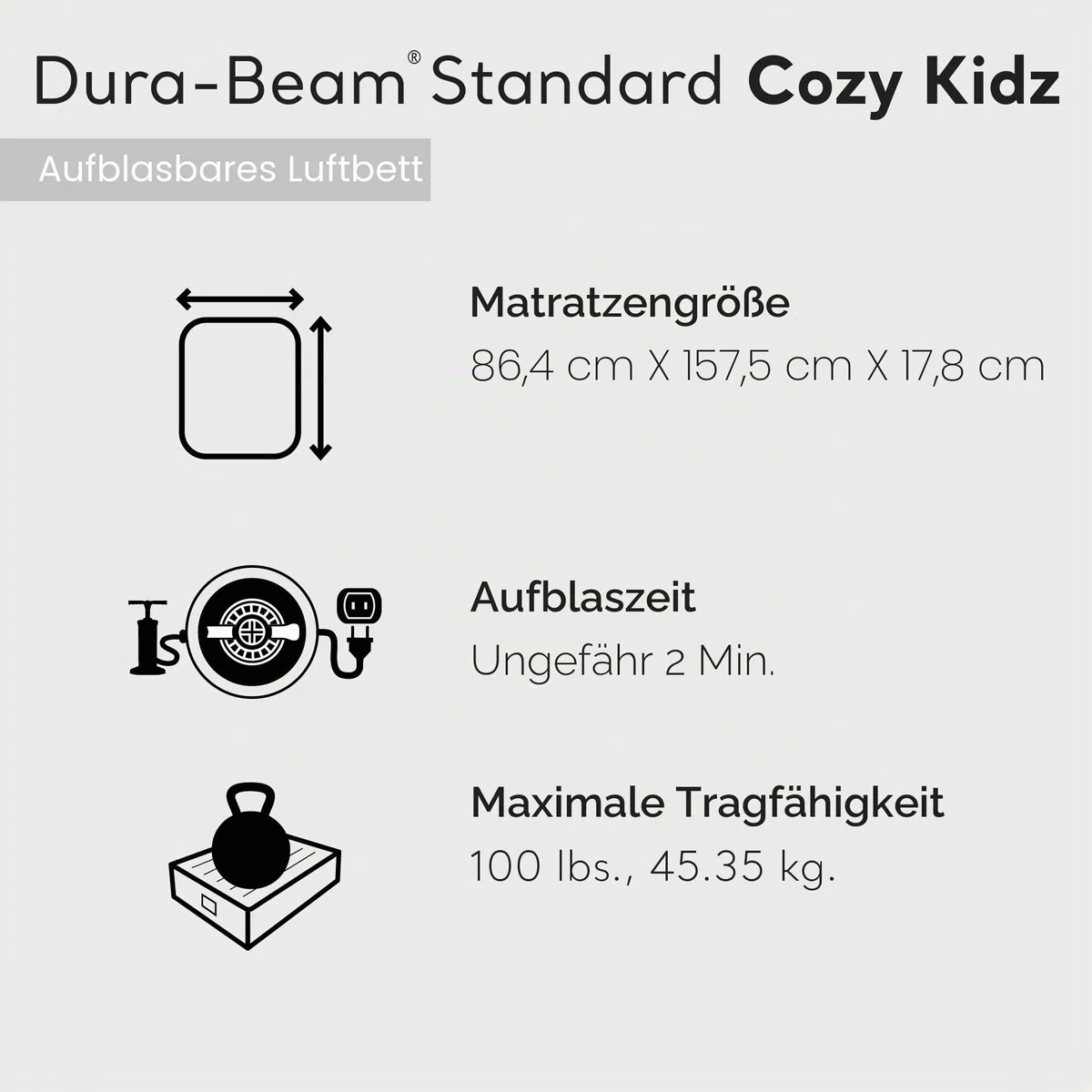 Intex 66803EP Cozy Kidz Aufblasbare Luftmatratze: Fiber-Tech – samtig weiche Oberfläche – Tragetasche im Lieferumfang enthalten – Farbe kann variieren – 87,6 x 157,5 x 17,8 cm