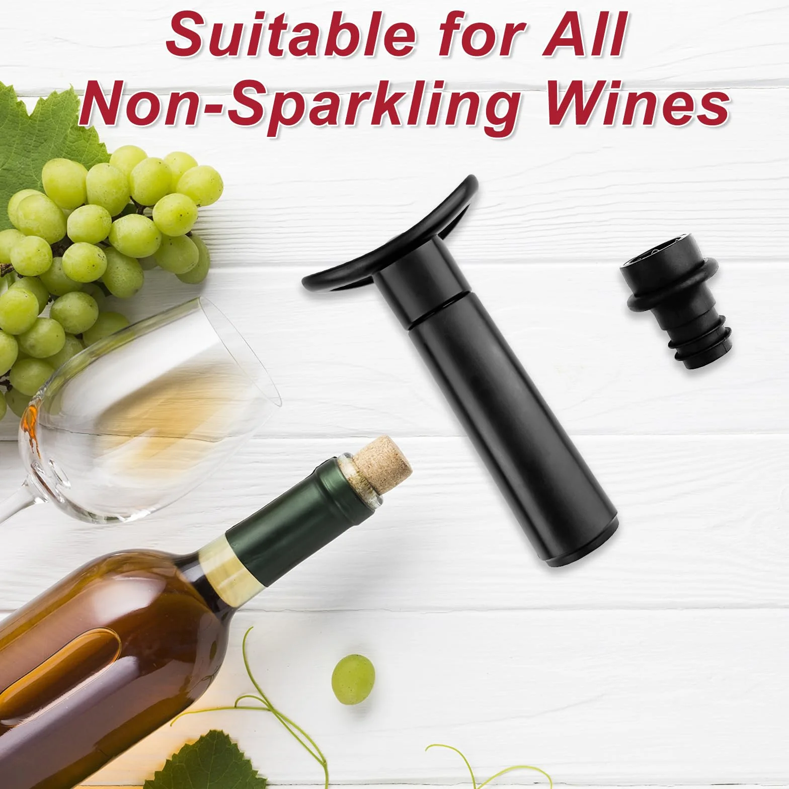 Vakuumpumpe Mit 8 Weinflaschenverschluss, Weinbelüfter, Weinpumpe Vakuum, Weinverschlüsse & -Ausgießer, Wein Entlüfter, Wine Vacuum Pump, für Weinflaschenverschluss, Rotweinverschluss