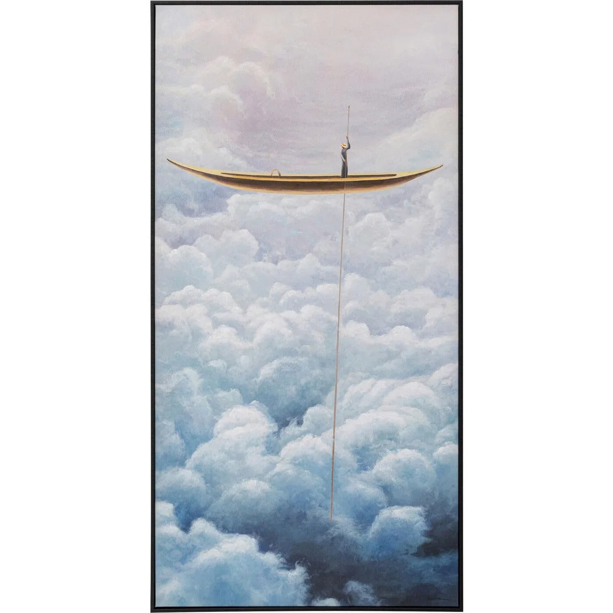 Kare Design Leinwandbild Cloud Boat, Mehrfarbig, 120x60 cm, Wandbild, Wandkunst, Wohnaccessoire, Mit Massivholzrahmen, Abstrakt, Himmlich, Wohnzimmer