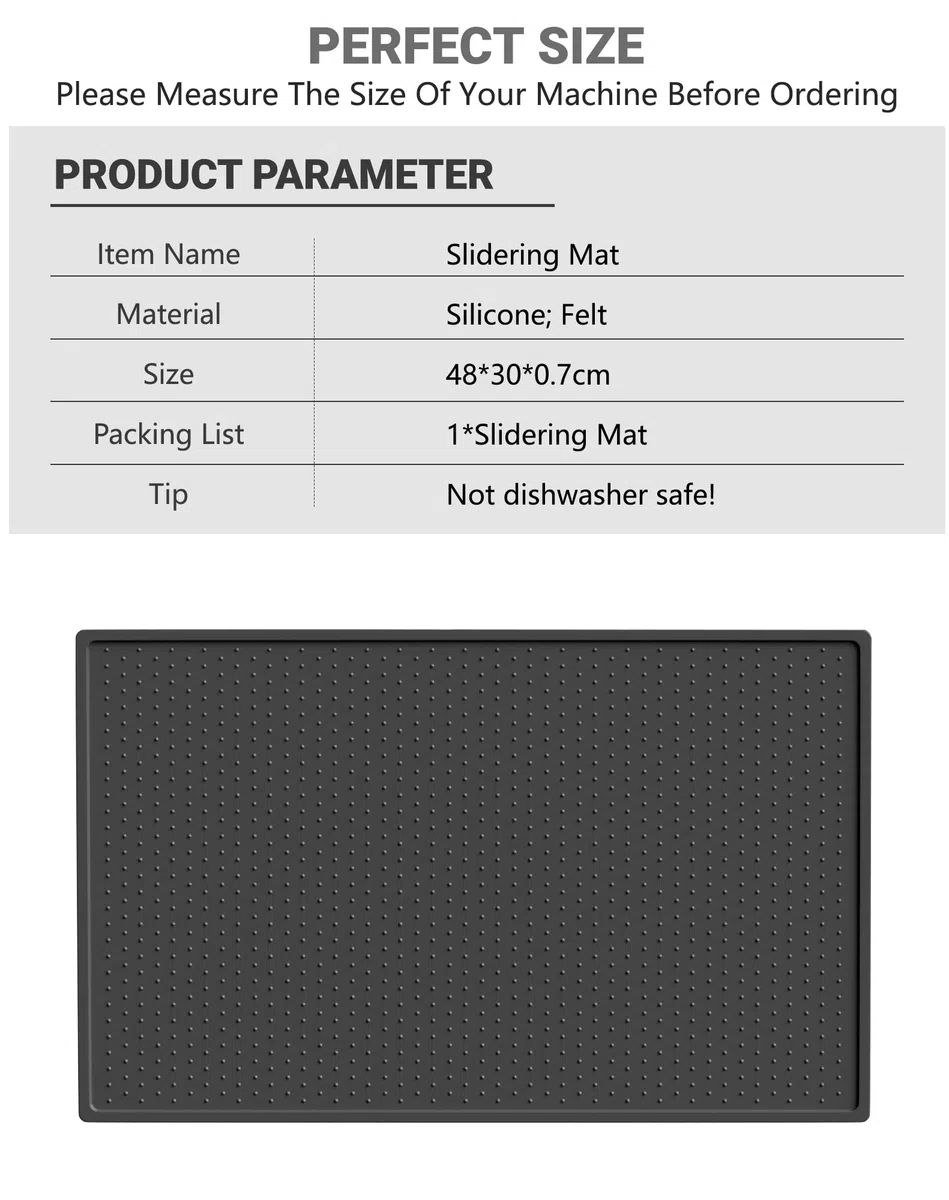 Hitzebeständige Unterlage Silikonmatte für Heißluftfritteuse Hitzeschutzmatte Feuerfeste Unterlage für Küchenarbeitsplatten Gleitmatte für Ninja Philips Airfryer Kaffeemaschine, 48 * 30cm (1-Stück)